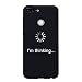 Produktbild Everainy Huawei Honor 9 Lite Hülle Silikon Bumper Gummi Kreativ Neu Cover Hüllen für Huawei Honor 9 Lite Handyhülle Einfach Stoßfest TPU Stoßstange Schwarz Schutzhülle (I'm Thinking)