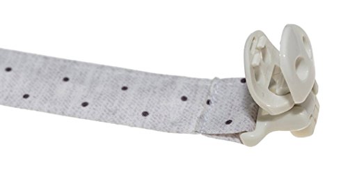 Cambrass 38545 Schnullerkette mit Clip aus Stoff, 2 x 21.5 cm, Stela grau gepunktet - 3