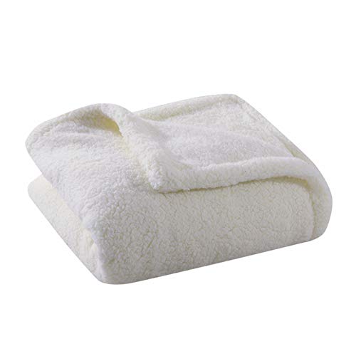 Cosiness Club Sherpa Fleece Blanket in Ivory Color 50" x 60" Reversible Fuzzy and Luxury Fluffy Thro Cosiness Club Sherpa Fleece Blanket in Ivory Color 50" x 60" Reversible Fuzzy and Luxury Fluffy Thro