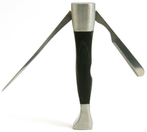 Mr. Brog Executive Bureau Outil de tuyau - Tamper, Alésoir et pics Outil 3 en 1 - Bois de chêne et acier inoxydable - Heavy Duty