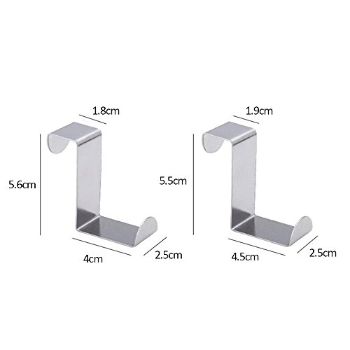 Japace® 10 STÜCK Haken Z-Form Tragbar aus Edelstahl , Handtuchhaken / Wandhaken / Mantelhaken / Garderobenhaken / für Küche Bad – Breite: 1,57 in / 4 cm - 5