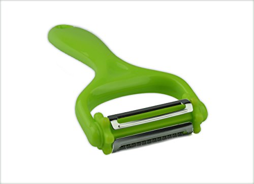 Premium Gemüseschäler | 3 in 1 | Obstschäler | Universalschäler | Julienneschneider | Pendelschäler | Sparschäler | Schälmesser | für Kartoffeln, Karotten, Äpfel, Zucchini, Spargel, uwm – spezialgehärtete Klingen | ultra-scharf | einfach zu reinigen - 3