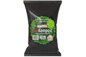 Ekagro Wurmhumus für Pflanzen | 100% Natürlich Humus Erde 20L | Organischer Wurmkompost | Regenwurmhumus Fördert Bodenstruktur und Wasserspeicherung | Universaldünger