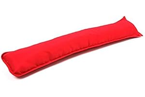 QUEENS LAND HOME Plain Fabric Draught Excluder Decorative Simple Door or Window Draft Guard, Energy Saver. (Red)