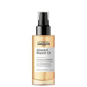 LOreal Professionnel Absolut Repair Oil 10-in-1 Multi-benefit Leave-In Hair Serum with Wheat Germ Oil for Dry & Damaged Hair, Serie Expert, 90ml