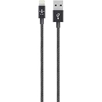 Belkin - Cable metálico de Lightning a USB para iPhone 8/8+ y iPhone X (certificación MFI, 1.2 m) negro metálico