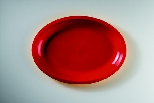 Round Collection Oval Plate, Plastic, China Red, Large, Pack of 25