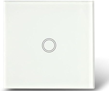 1Gang 1Way Touch Wall Switch White Crystal Glass Touch Light Switch UK standard AC110-250V