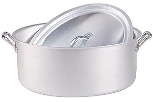 BALDASSARE AGNELLI Pentole Agnelli Linea Family Cooking Alluminio Casseruola Ovale con Due Maniglie e Coperchio, Argento, 34 cm
