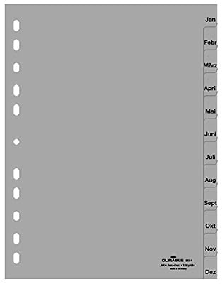 DURABLE Kunststoff-Register, Monate, A4, Januar Dezember