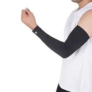 SF UPF50 Protection,Moisture Wicking Promtes Nylon Comfort Elbow Sleeves, Free Sizes