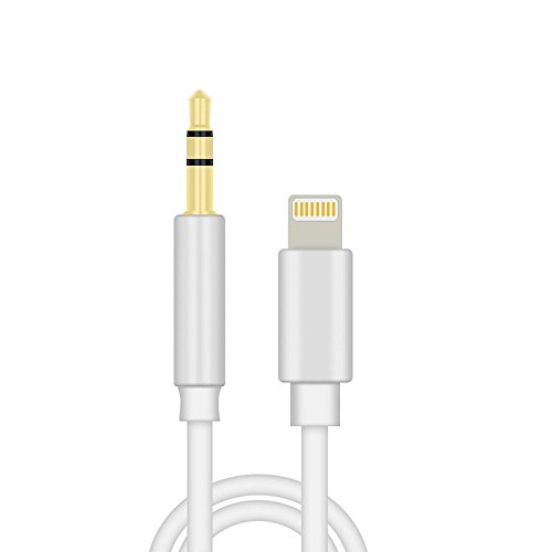 Yiwa Audio Jack Adapter 8Pin to 3.5mm Male Jack Car AUX Audio Music Adapter Cable for iPhone 6S 7 8 Plus