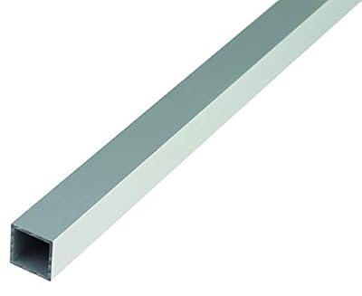 GAH-Alberts Tube carré - aluminium, couleur argent, anodisée, 1000 x 15 x 15 mm