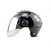 Produktbild TZQ Halbverdeckter Helmhelm Unisex Vier Jahreszeiten Sonnenschutz Motorradhelm Frau Sommerreiten,Black-57~61cm