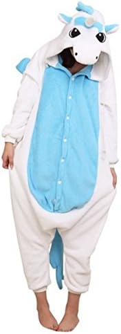 WOWcosplay Cosplay Romper Japan Anime Pikachu Pokemon Kigurumi Pajamas Hoodie Pyjamas Cosplay Onesie Costume,Blue Unicorn M