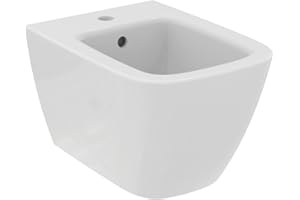Ideal Standard - i.life S, Bidet sospeso monoforo a profondità ridotta di 48cm con fissaggi completamente nascosti, Bianco