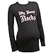 My Bump Rocks Glitter LONG SLEEVE Slogan Maternity Black T-shirt
