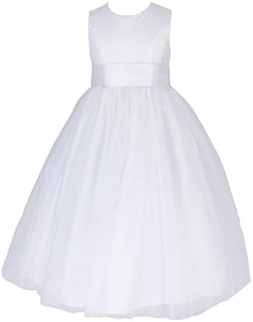 Satin Occasion Baby Girl Infant Pageant Christening Dress White 6 Months (W6078b-S)