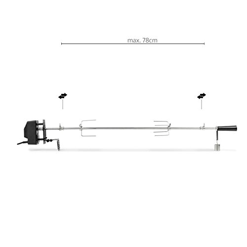 Klarstein van Helsing Elektrischer Grillspieß mit Motor Rotisserie Grill-Hähnchen Dreh-Spieß Aufsatz (Fleischspieß aus Edelstahl, 4 W Elektro-Motor, für Grills bis 78 cm Breite) silber - 4