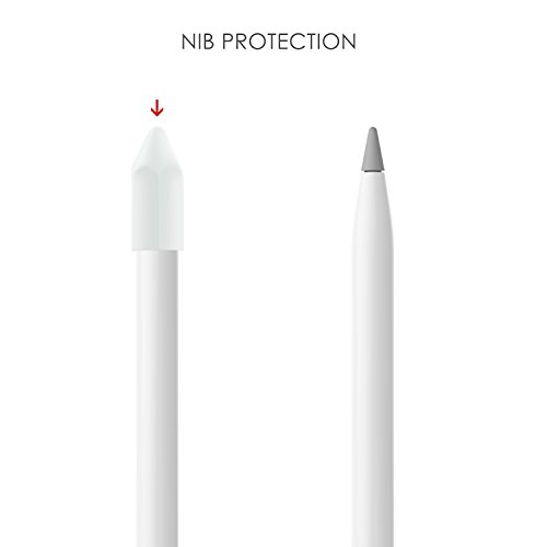 MoKo Apple Pencil Stift Kappehalter – Premium soft Silikon Schutzkappe/ Schreibfeder-Abdeckung/ Halterung / mit Spitzen Ersatzspitzen Halter für Apple iPad Pro Pencil, Götterspeise Transparent - 5
