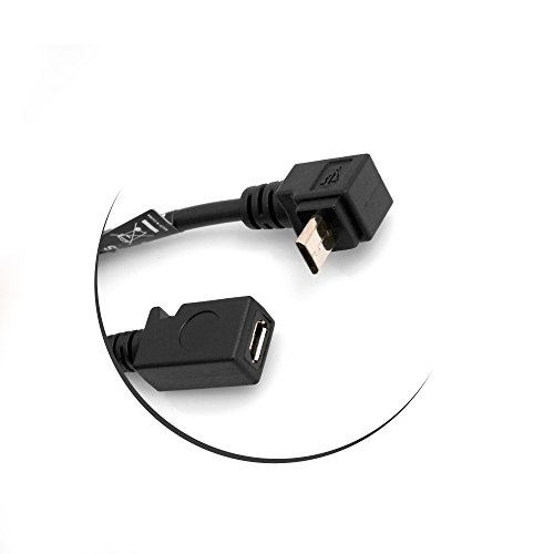 SYSTEM-S Micro USB 90° Grad abwärts Winkel auf Micro USB Adapter Kabel Datenkabel Ladekabel Verlängerung 27 cm - 4