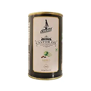Chekko Cold Pressed Virgin Castor Oil | 100% Natural, Pure & Wood Pressed (200ML) for Baby Massage, Constipation, Healthy Hair, Eye and Skin Care
