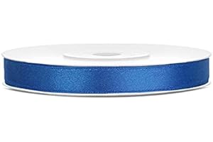 JAOW Ruban Satin Polyester Noeud et Emballage Cadeau 6/12/25/38/50/100mm x 25m (Taille 6mm x 25m - Couleur Bleu roi)