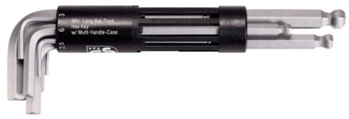 KS Tools 151.2100 Classic 3-in-1 Kugelkopf-Innensechskant-Winkelstiftschlüssel-Satz, lang, 8-teilig, 2-10 mm