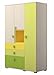 Produktbild Jugendzimmer - Drehtürenschrank / Kleiderschrank Matthias 07, Farbe: Creme / Grün / Gelb - Abmessungen: 200 x 125 x 56 cm (H x B x T)