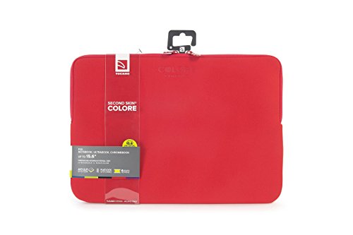 Tucano Second Skin Colore Neopren-H  lle f  r widescreen Notebooks  15 6 Zoll   rot