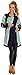 Happy Mama Women's Maternity Waterfall Knit Cardigan Colour Block Stripes 399p (Mint & Navy, UK 14/16)