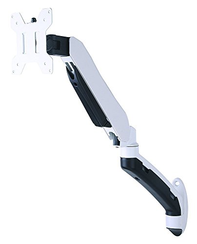 GSA21WS Gas Spring Wall Mount LCD Monitor Arm Stand in White w/ vesa bracket & monitor arm: free up/down & left/right motion - 5
