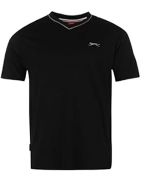 Slazenger Herren V-Ausschnitt T Shirt Kurzarm Tee Top Bekleidung