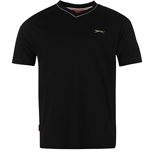 Slazenger Herren V-Ausschnitt T Shirt Kurzarm Tee Top Bekleidung Schwarz XXXXL Slazenger Herren V-Ausschnitt T Shirt Kurzarm Tee Top Bekleidung Schwarz XXXXL