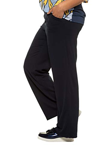 Ulla Popken Damen große Größen bis 62, Marlenehose, glatt fallend, 2 Seitentaschen, Teilelastischer Bund, ohne störenden Verschluss, Marine 42 720622 70-42 - 