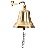 ✔️ ARSUK-Schiffsglocke mit fest angebrachter Seilschnur zum Klingeln. Handgefertigte Massivmessing Maße ca. Durchmesser 5