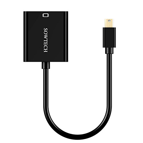 Mini DisplayPort auf VGA, SOWTECH Vergoldet Mini DP zu VGA (Male zu Female) Adapter Konverter für Macbook Air/Pro, Microsoft Surface Pro – Schwarz - 7