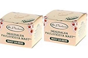 PAVLOVICEVA MAST 2 x Unguento originale Pavlovic per neonati – contro l’eruzione cutanea da pannolino, per l'umidità e per la cura della pelle secca di neonati con l'aggiunta della camomilla (2x100ml)