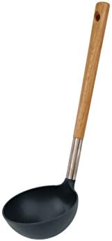 Totally Addict ku6325 Wooden Handle Ladle Nylon Gris-Marron 9 x 8, 50 x 29 cm, 50 cm