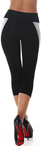 Power Flower Damen Capri-Leggings Twirl Zweifarbig mit hohem Bund (34 – 40) - 2