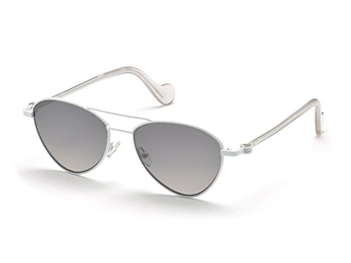 Preisvergleich Produktbild Moncler Unisex-Erwachsene Sonnenbrille ML0058 21C 53, Weiß (Bianco / Fumo Specchiato)