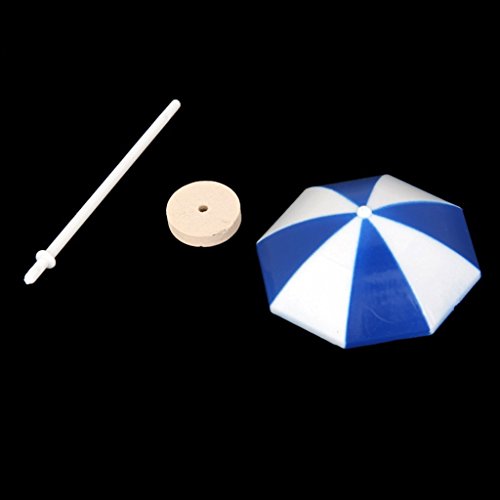 LUOEM Strand Sonnenschirm Mini Regenschirm Landschaft Bonsai Dollhouse Handwerk Dekor Blau - 3