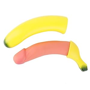 TiaoBug Juguete de Broma Divertido Molde de Banana con Pene Interior Hilarante Regalo de Broma para Fiesta de Los Santos Inocentes