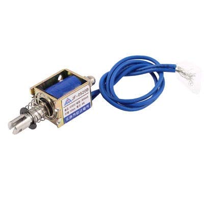 XuBaofu-SH, 2019 DC 12V / DC24V 300mA 4N Lift Open Frame Linear Push Tipo Electromagnet Solenoide JF-0520B (Color : DC12V)