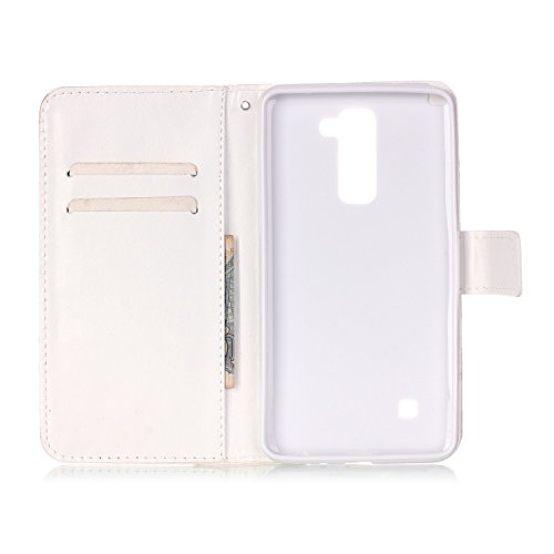 LG Stylus 2 LS775 Hülle,Sunroyal PU Leder Brieftasche Schutzhülle Tasche Handyhülle Schutz Hüllen im Bookstyle Ledertasche mit Stand Funktion Kartenfächer Magnetverschluss Magnet Etui Schale Schutzhüllen,Cute Funny Schön Rosa Rot Cartoon Bär Love Heart Muster Entwurf Flip Klapp Cover Tasche mit Kartensteckplatz Hinterschale Kartenschlitz mit Silikon Kratzfest für LG Stylus 2 LS775/LG G Stylo 2 + Anti-Staub Stecker-Bear - 7