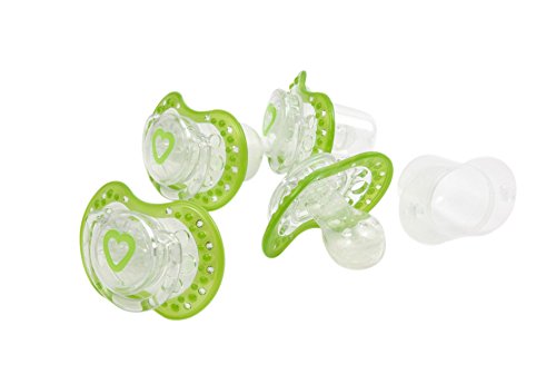 Haberman Lovi Soother (0-3 Months, Pack of 4, Green)