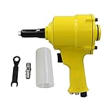 * Betriebsdruck: 0,62 MPa P Prettyia Druckluft Blindnietpistole Für Popnietarbeiten Nietgrößen 2,4-4,8 mm, mitgelieferte Mundstücke - Gelb