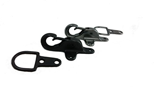 Haken Verschluss • Kuttenverschluss • Karabiner • schwarz kupfer matt • Aufnietbar • Bikerkutte • Lederweste • - 2