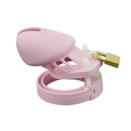 Preisvergleich Produktbild XBZCD Keuschheitskäfig, Keuschheitsschloss, Keuschheitsgürtel Männlich SM Training Leidenschaft Bestrafung CB Mit Schloss Keuschheit Vogelkäfig Lange Tragen Anti-Mastosis Harz (Farbe : Pink)