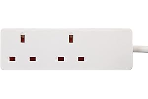 PRO ELEC PELB1913 2 Gang Extension Lead White, 2m